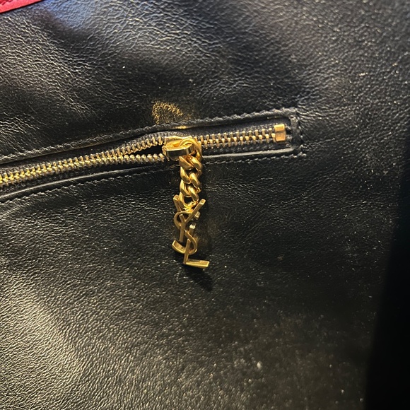 Saint Laurent Red Shopping Chain Bag Medium In Smooth Leather - Picture 6 of 9